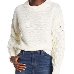 Elodie bubble sleeve pullover. Brand new! XS Ivory